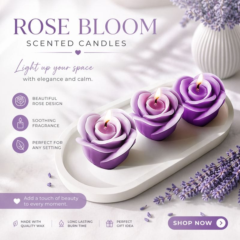 Handmade rose candle gift styling